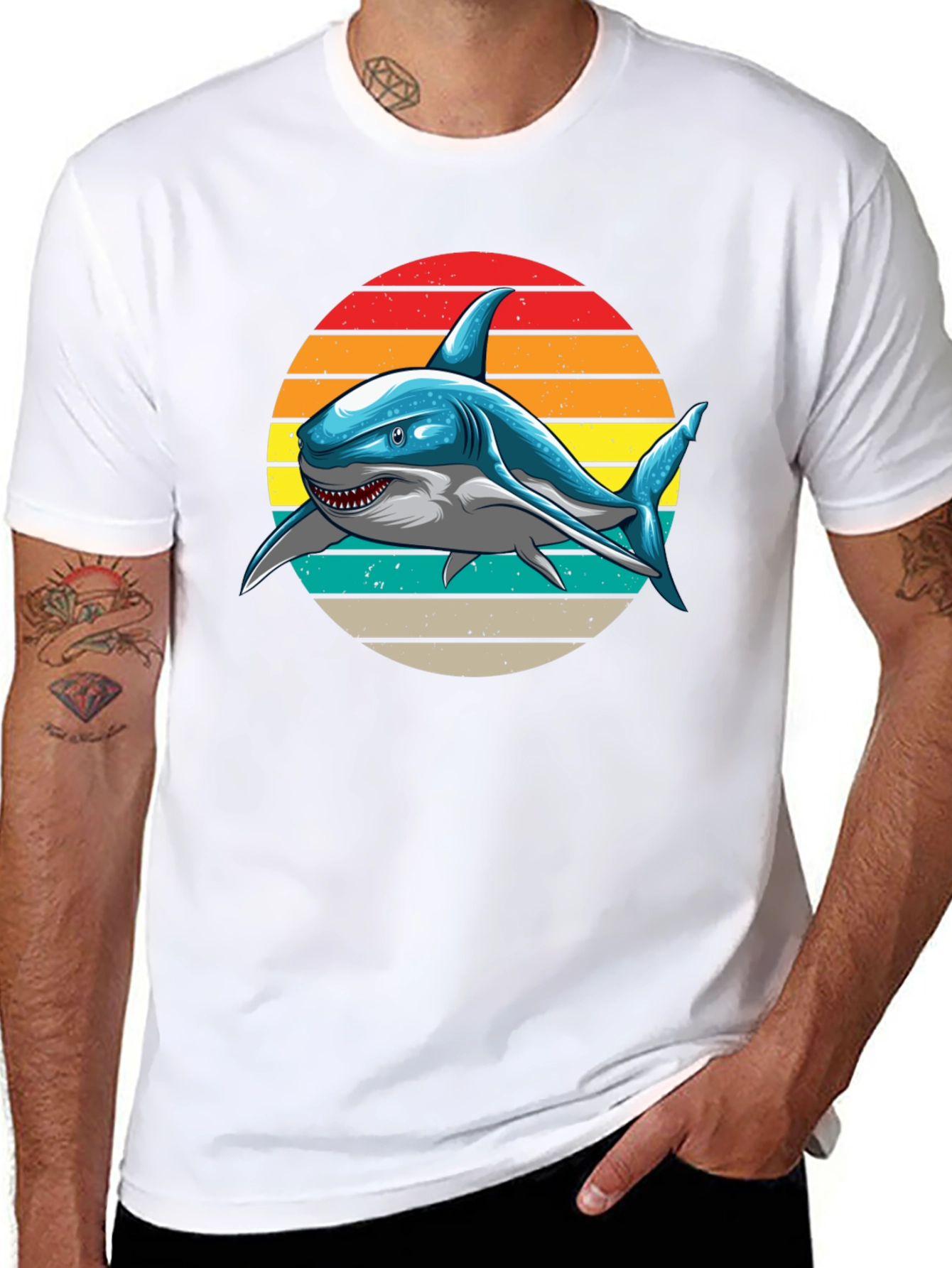 Retro Shark Graphic T-Shirt -  Unique Design!