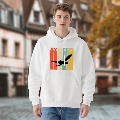 Retro Aviation Airplane Graphic Hoodie