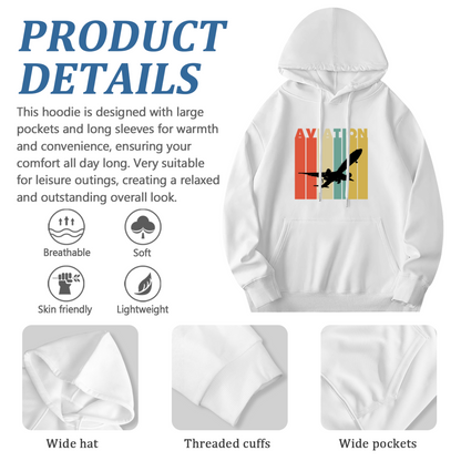 Retro Aviation Airplane Graphic Hoodie