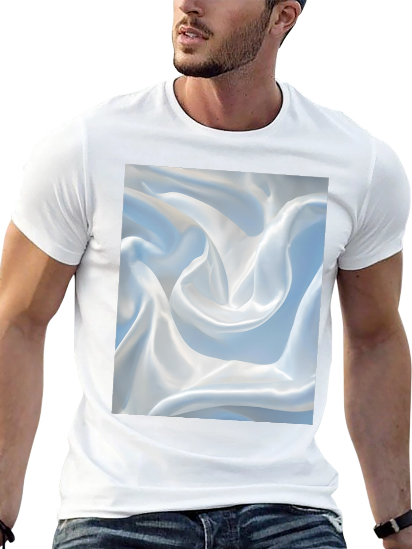 Abstract Swirl Pattern Black T-Shirt