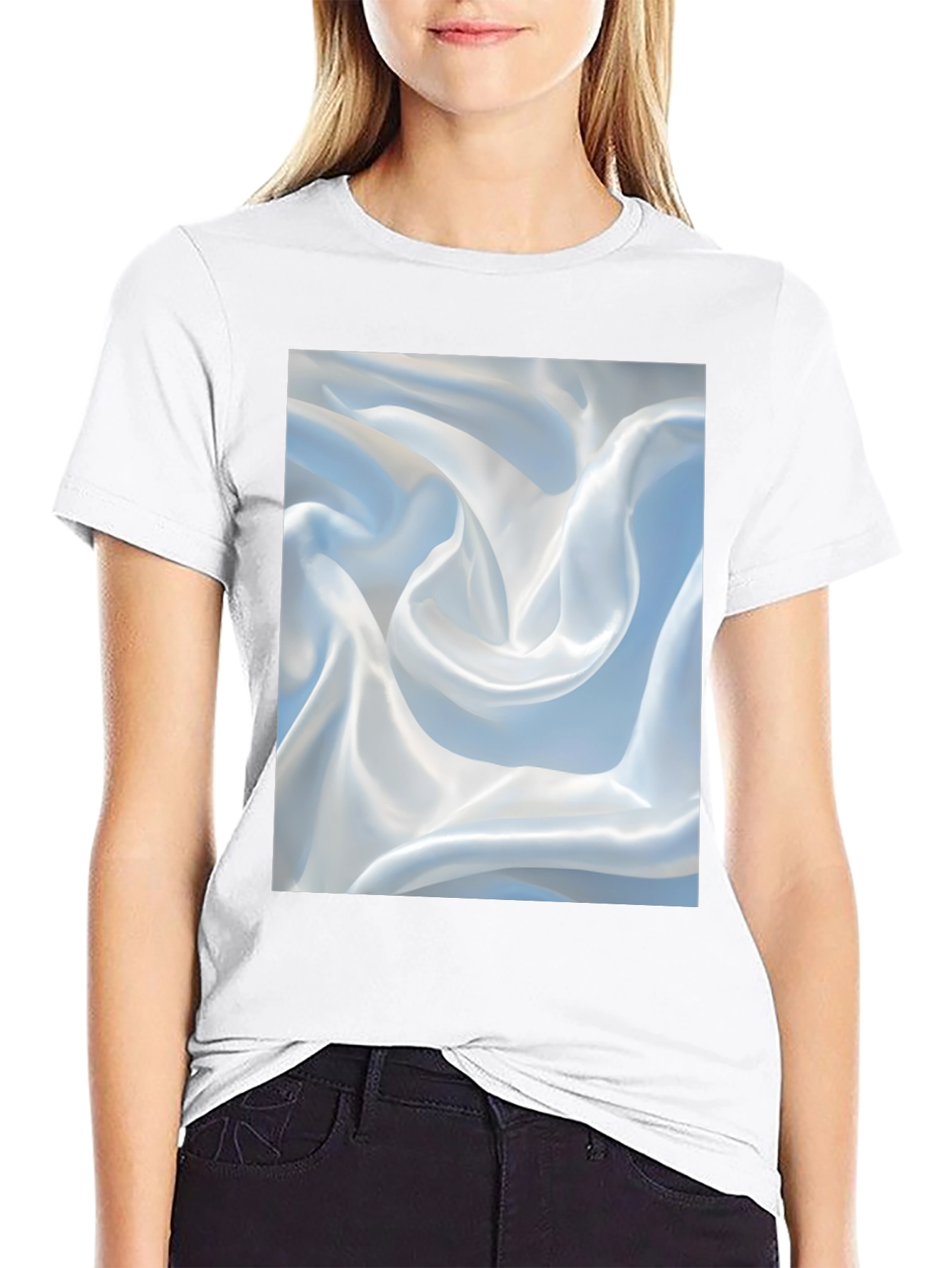 Abstract Swirl Pattern Black T-Shirt