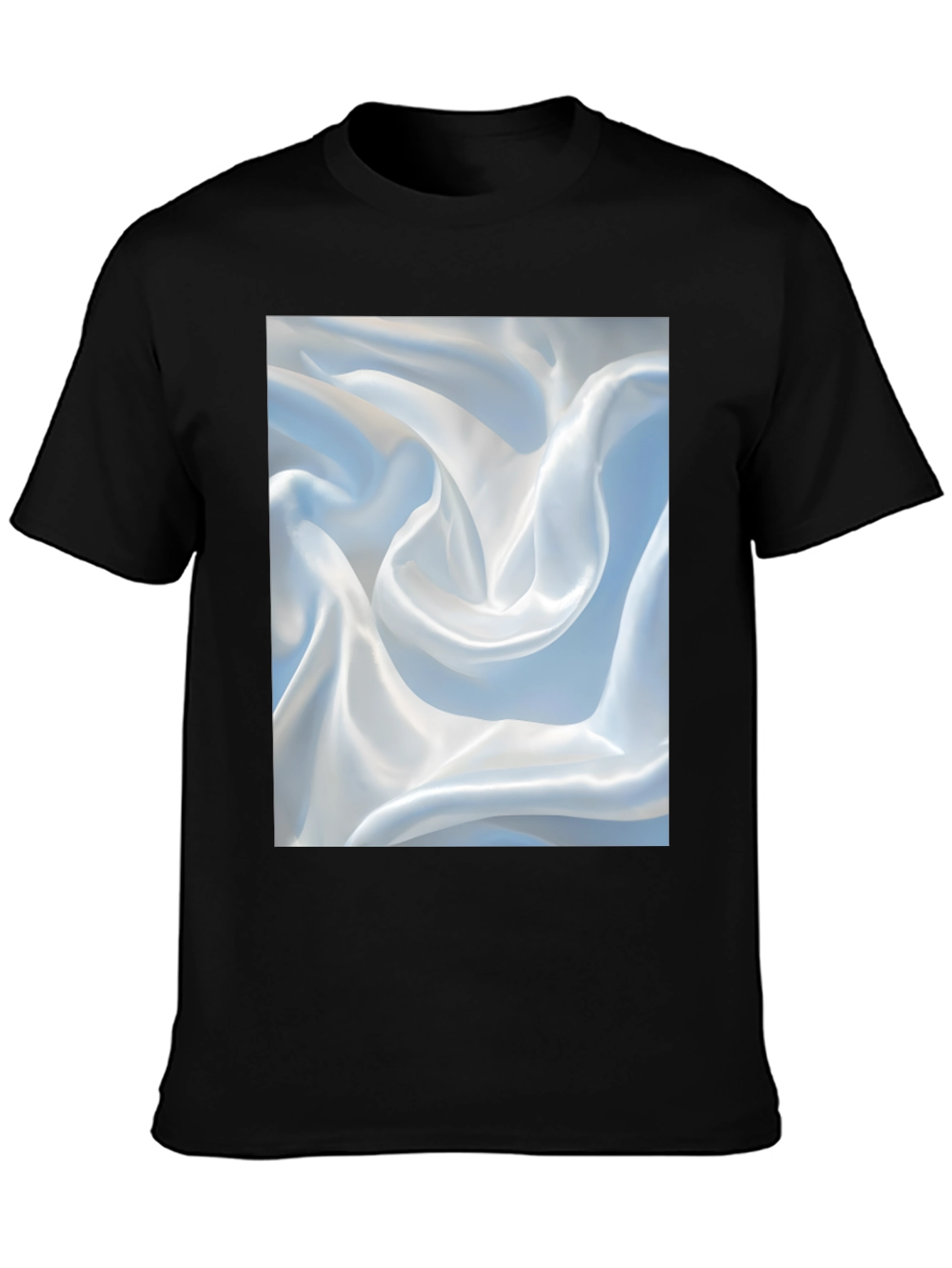 Abstract Swirl Pattern Black T-Shirt