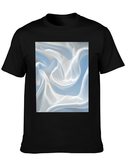 Abstract Swirl Pattern Black T-Shirt