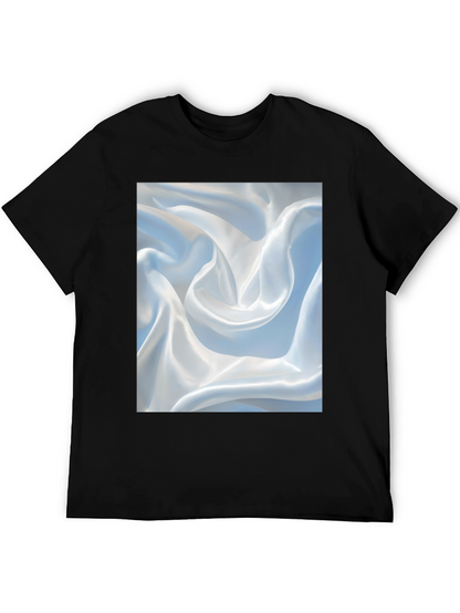 Abstract Swirl Pattern Black T-Shirt