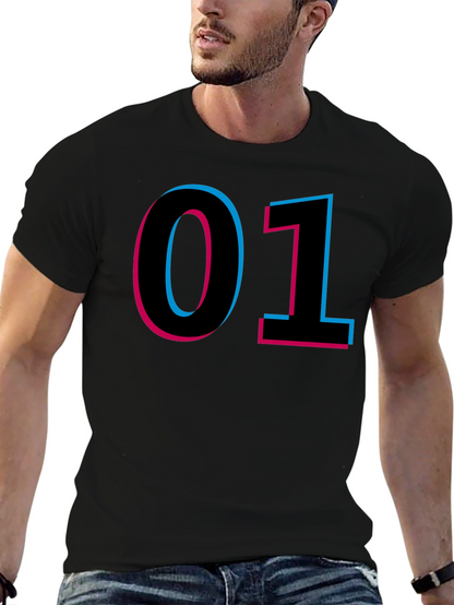 Retro 01 Graphic Tee - Black Cotton T-Shirt