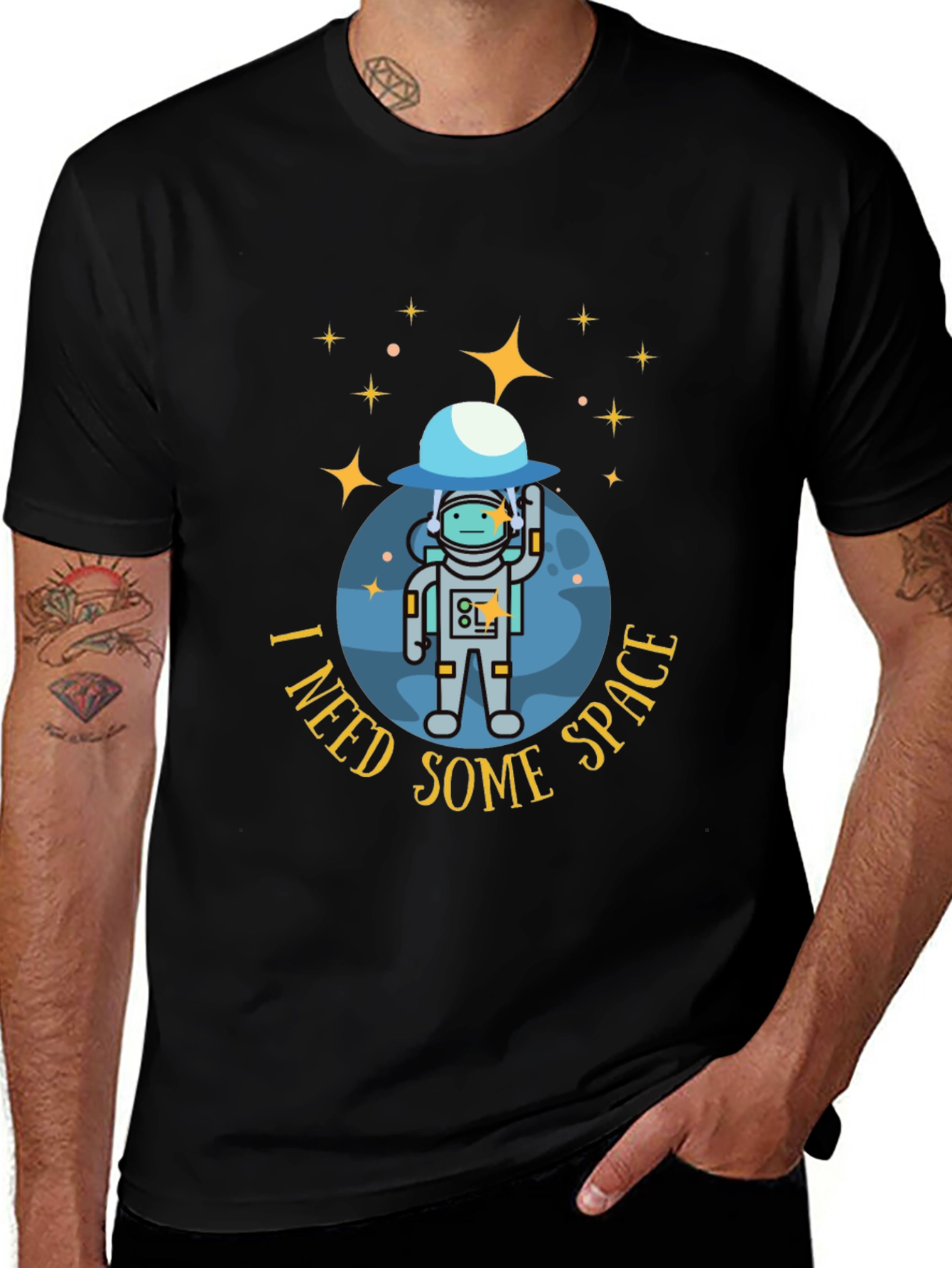 I Need Some Space Black T-Shirt