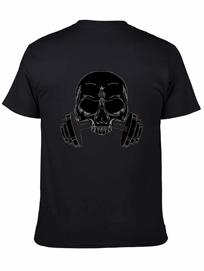 Skull Dumbbell Graphic Tee - Black
