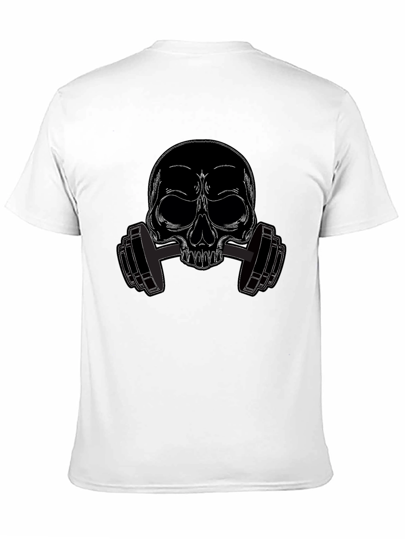 Skull Dumbbell Graphic Tee - Black
