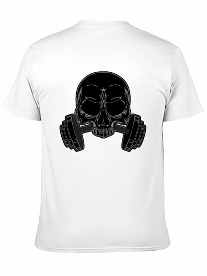 Skull Dumbbell Graphic Tee - Black
