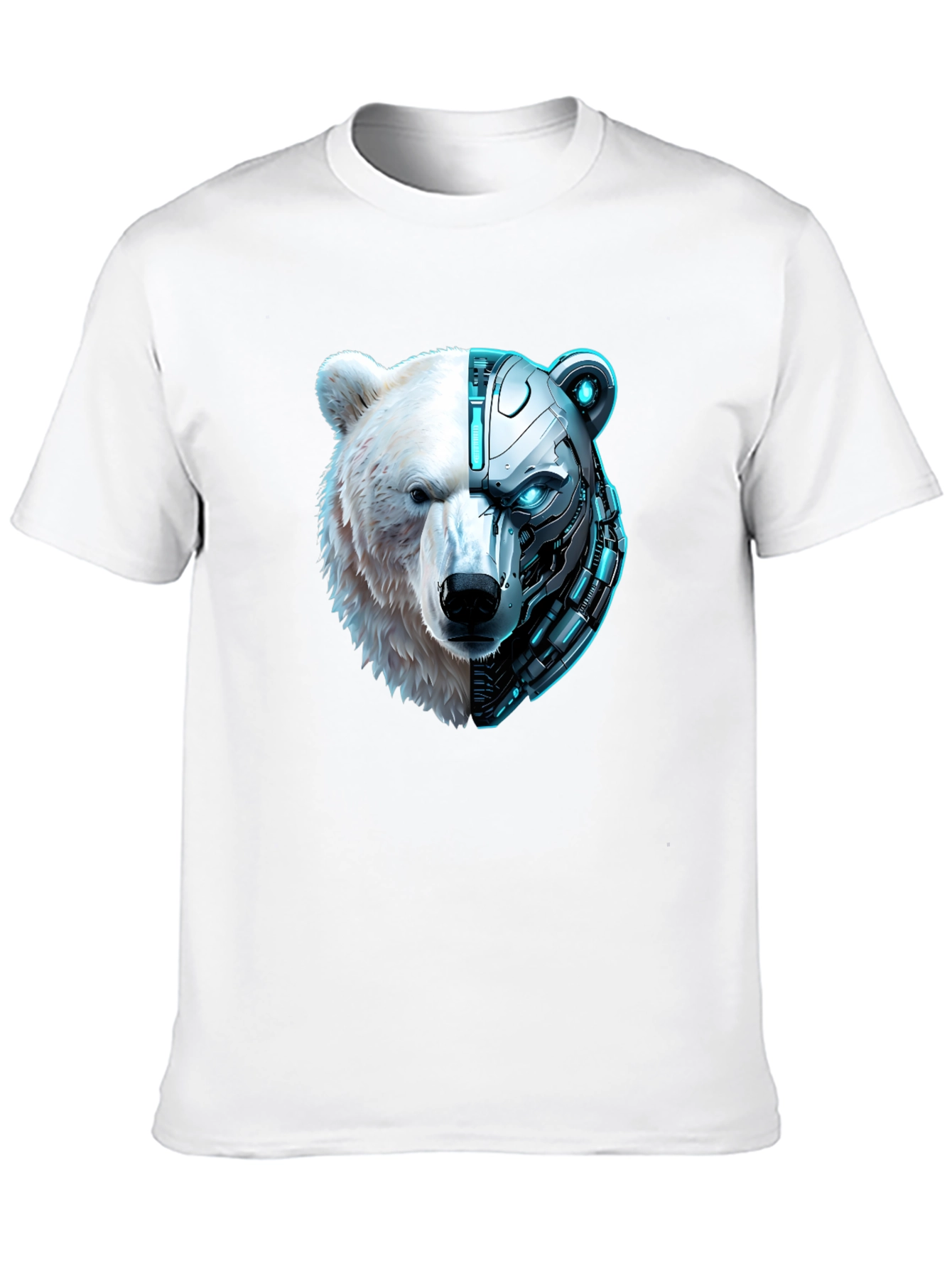 Cyber Bear Graphic Tee - Black Cotton T-Shirt