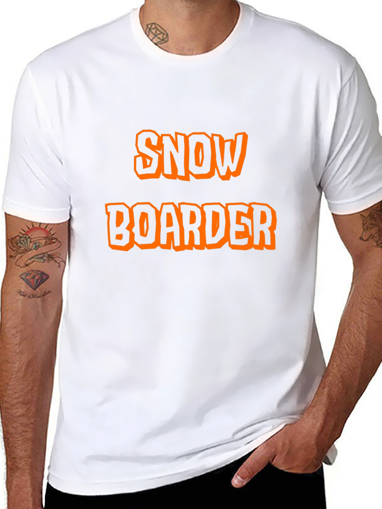 Snow Boarder Graphic T-Shirt Black