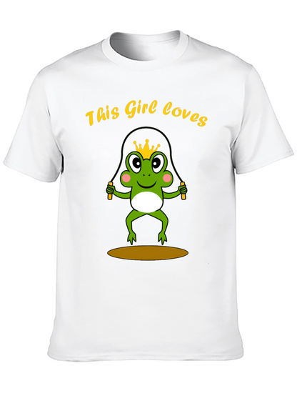 Girl Loves Frog Jumping Rope T-Shirt