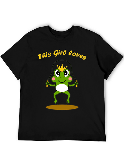 Girl Loves Frog Jumping Rope T-Shirt