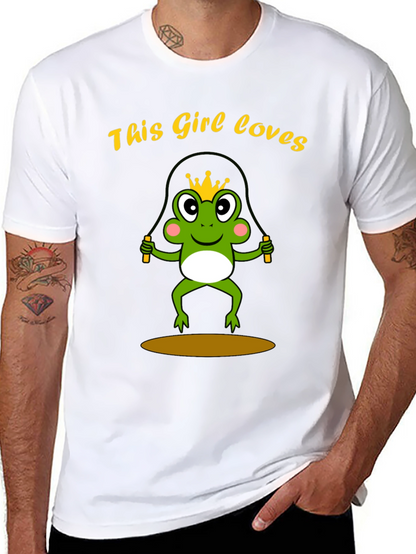 Girl Loves Frog Jumping Rope T-Shirt