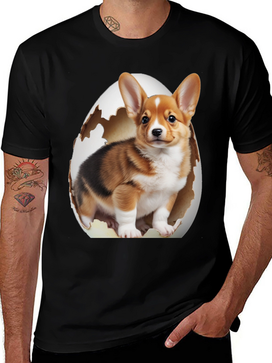 Corgi Puppy Hatching T-Shirt - Cute Dog Tee