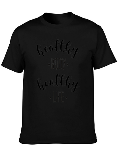 Healthy Body Healthy Life Black Graphic Tee