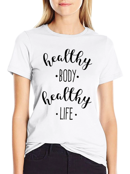 Healthy Body Healthy Life Black Graphic Tee
