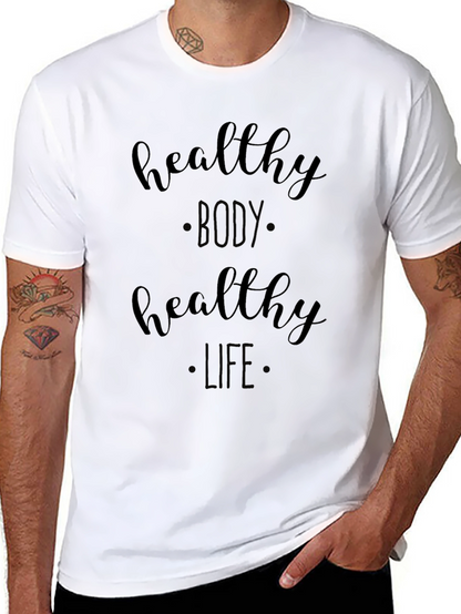 Healthy Body Healthy Life Black Graphic Tee