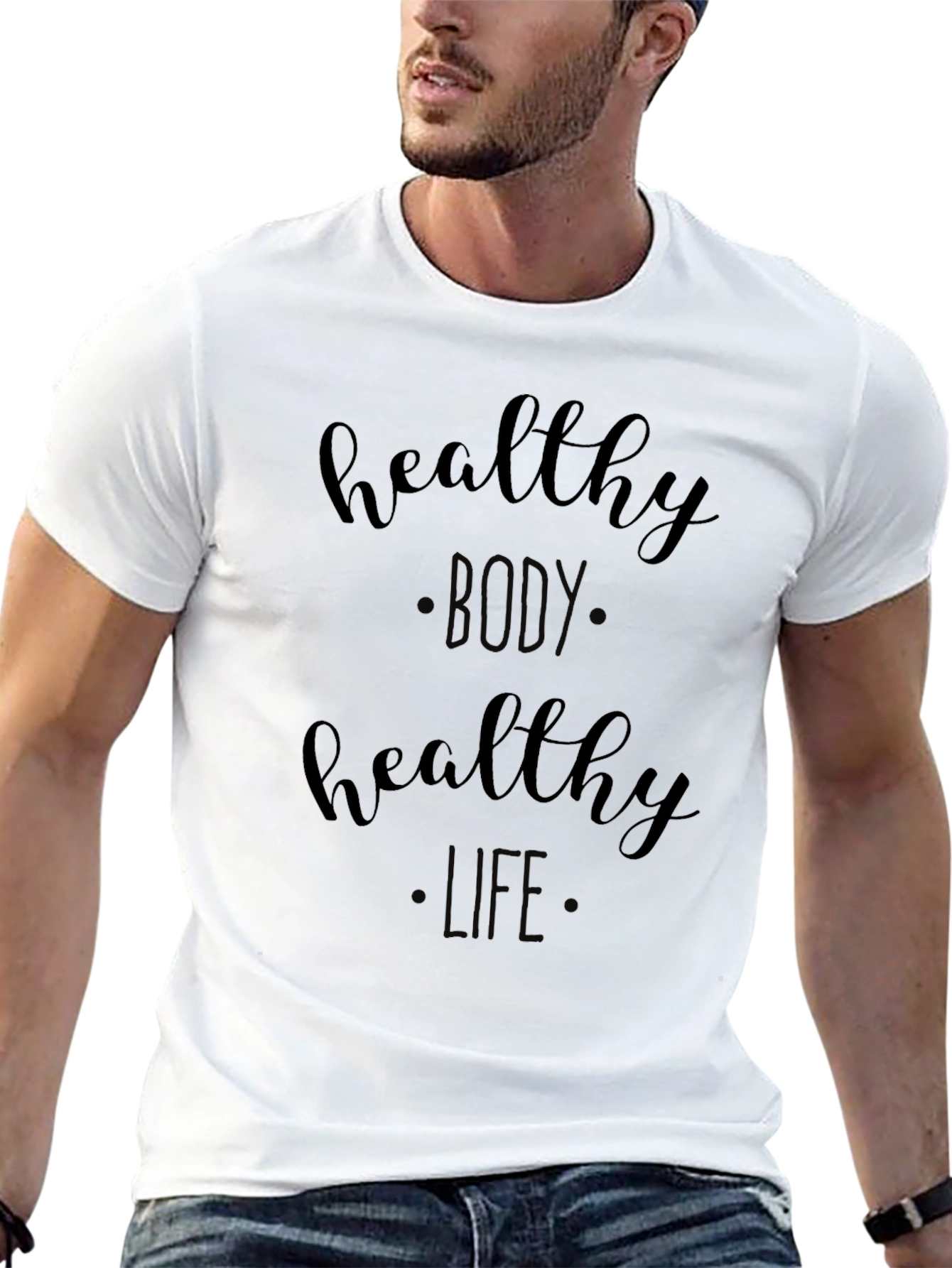 Healthy Body Healthy Life Black Graphic Tee