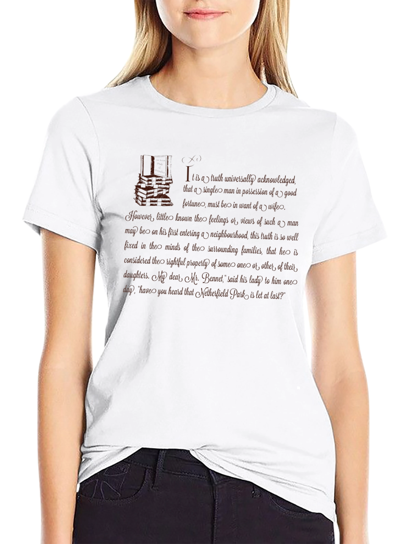 Literary Quote Graphic Tee - Soft Black Cotton