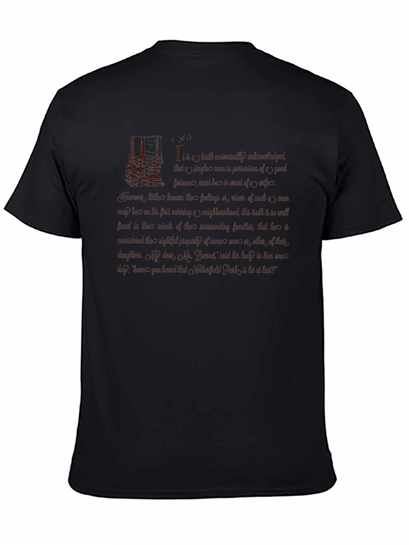 Literary Quote Graphic Tee - Soft Black Cotton