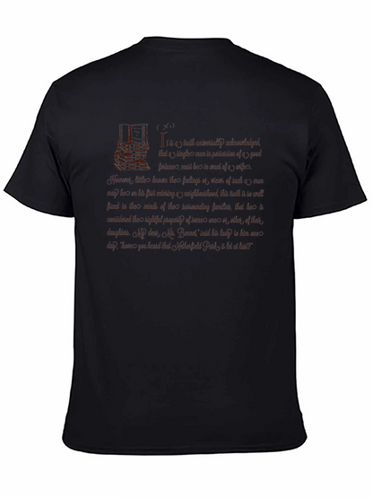 Literary Quote Graphic Tee - Soft Black Cotton