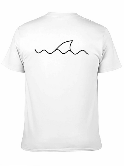 Mens Black Shark Fin Graphic Tee