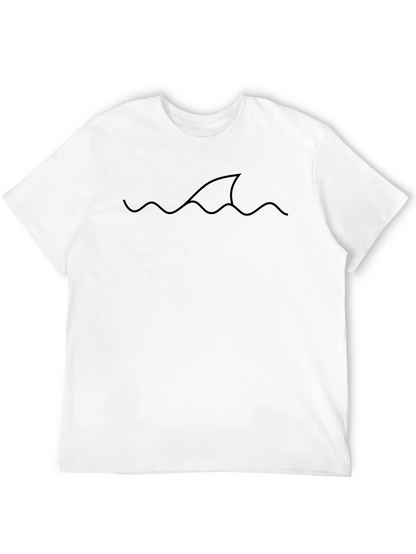 Mens Black Shark Fin Graphic Tee