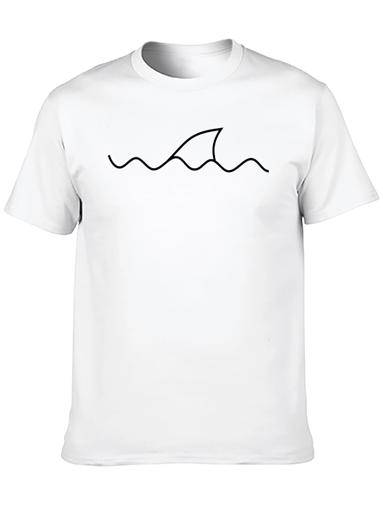 Mens Black Shark Fin Graphic Tee