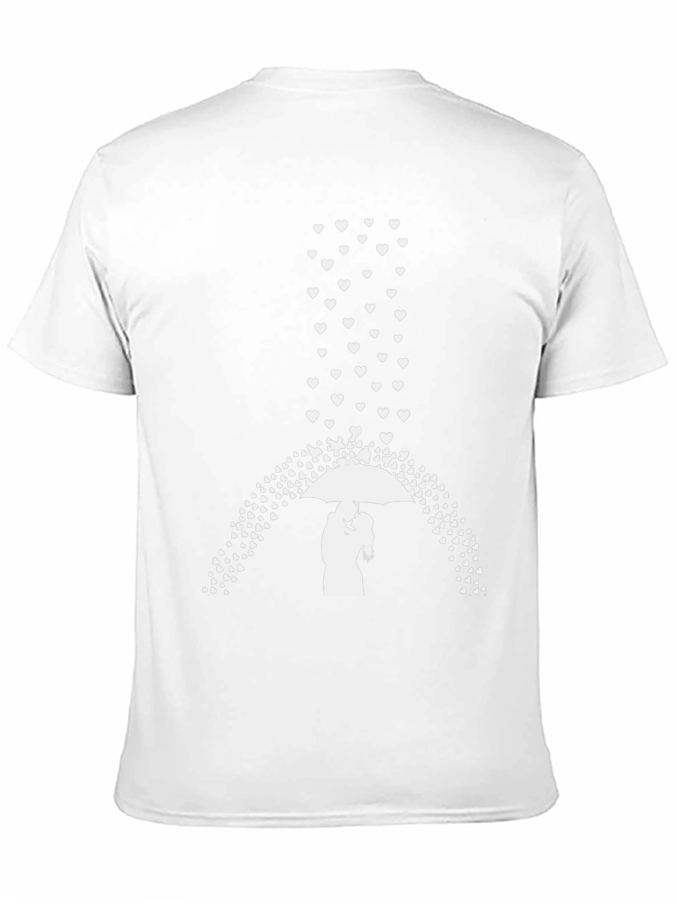 Romantic Hearts Umbrella Couple Graphic Tee