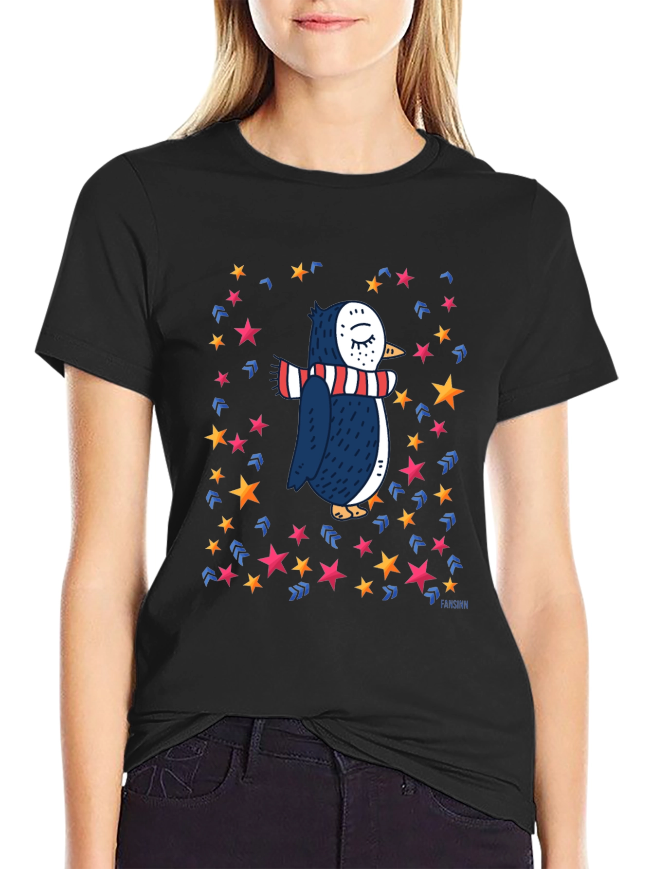 Penguin Star T-Shirt: Whimsical Winter Style