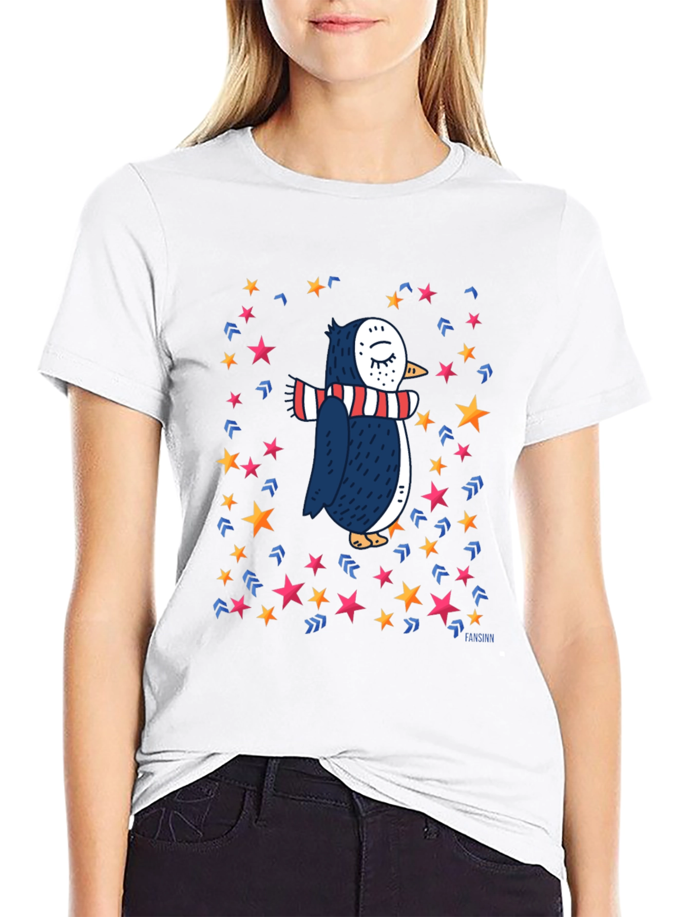 Penguin Star T-Shirt: Whimsical Winter Style