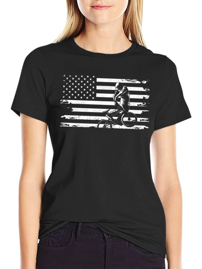 BMX American Flag Mens Black T-Shirt