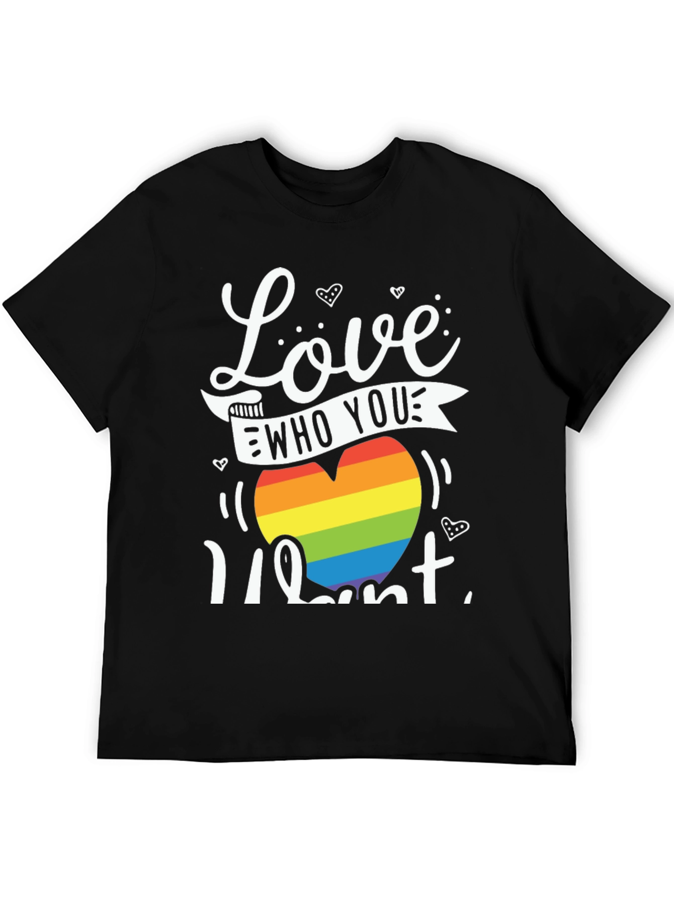 Love Who You Want Rainbow Heart Graphic Tee