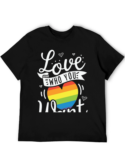 Love Who You Want Rainbow Heart Graphic Tee