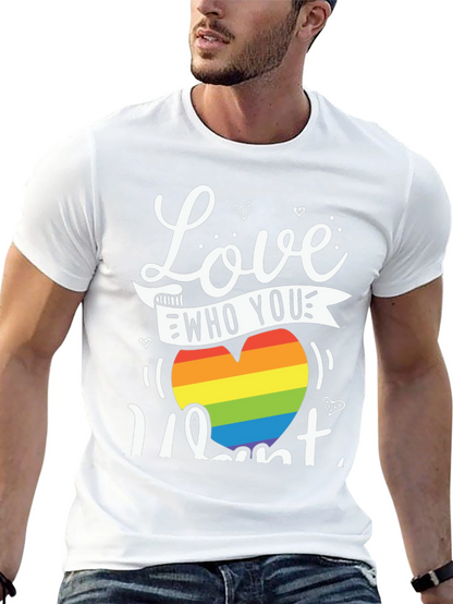 Love Who You Want Rainbow Heart Graphic Tee