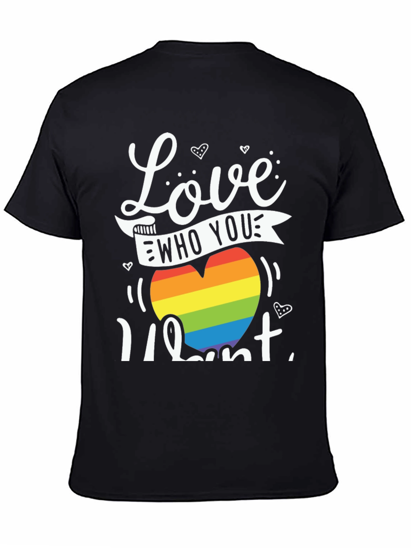 Love Who You Want Rainbow Heart Graphic Tee