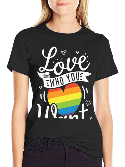 Love Who You Want Rainbow Heart Graphic Tee