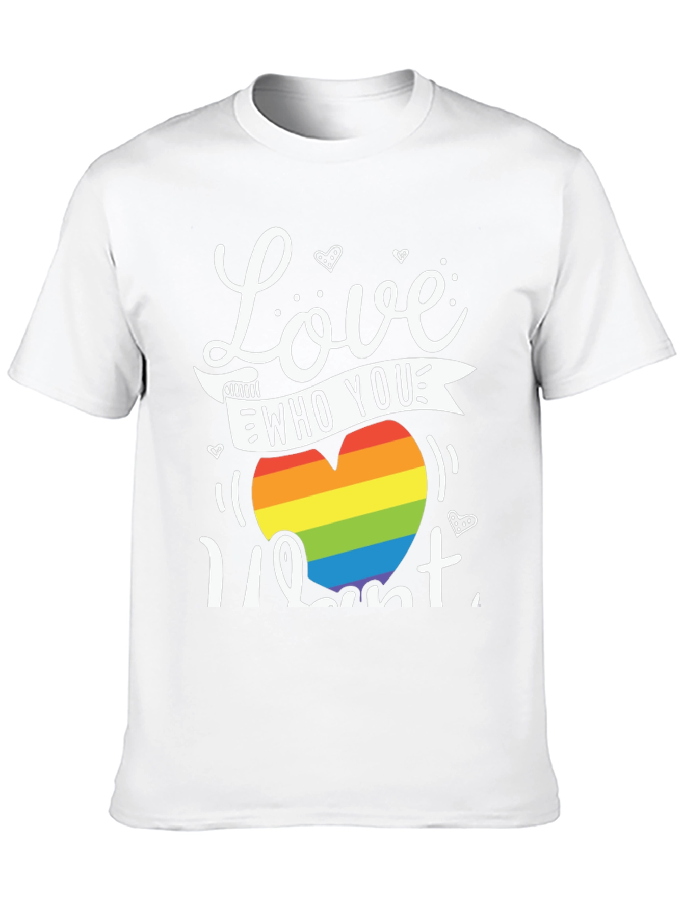 Love Who You Want Rainbow Heart Graphic Tee