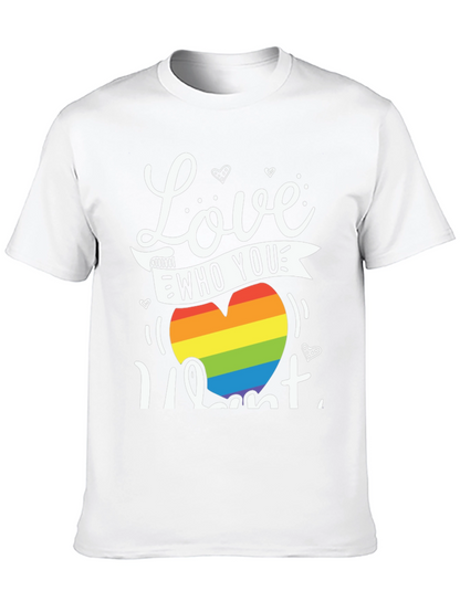 Love Who You Want Rainbow Heart Graphic Tee