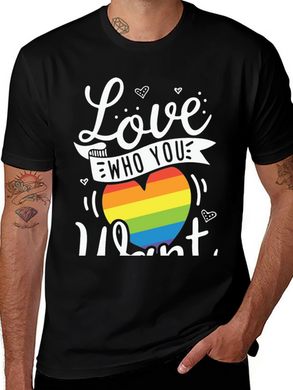 Love Who You Want Rainbow Heart Graphic Tee