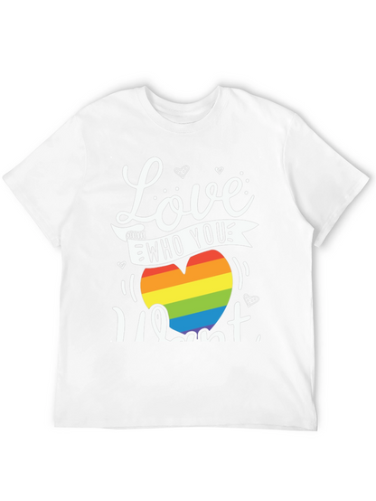 Love Who You Want Rainbow Heart Graphic Tee