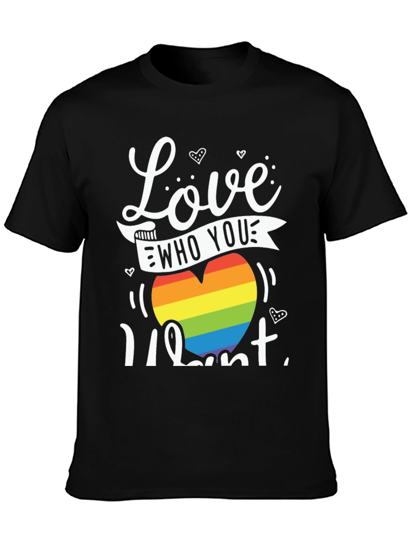 Love Who You Want Rainbow Heart Graphic Tee