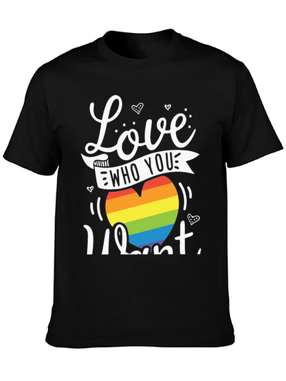 Love Who You Want Rainbow Heart Graphic Tee