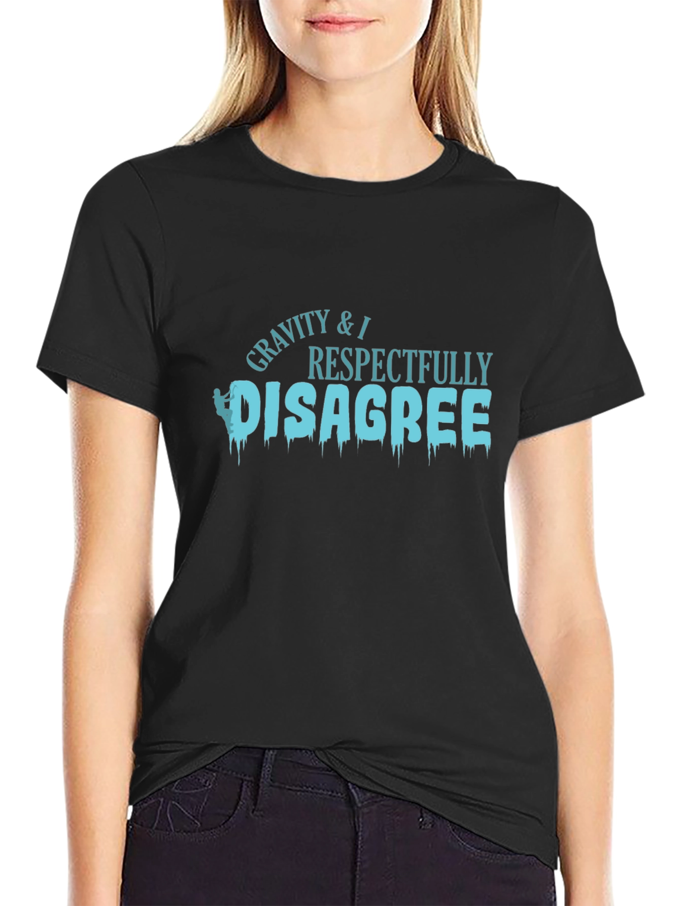 Gravity Disagree Black Graphic T-Shirt