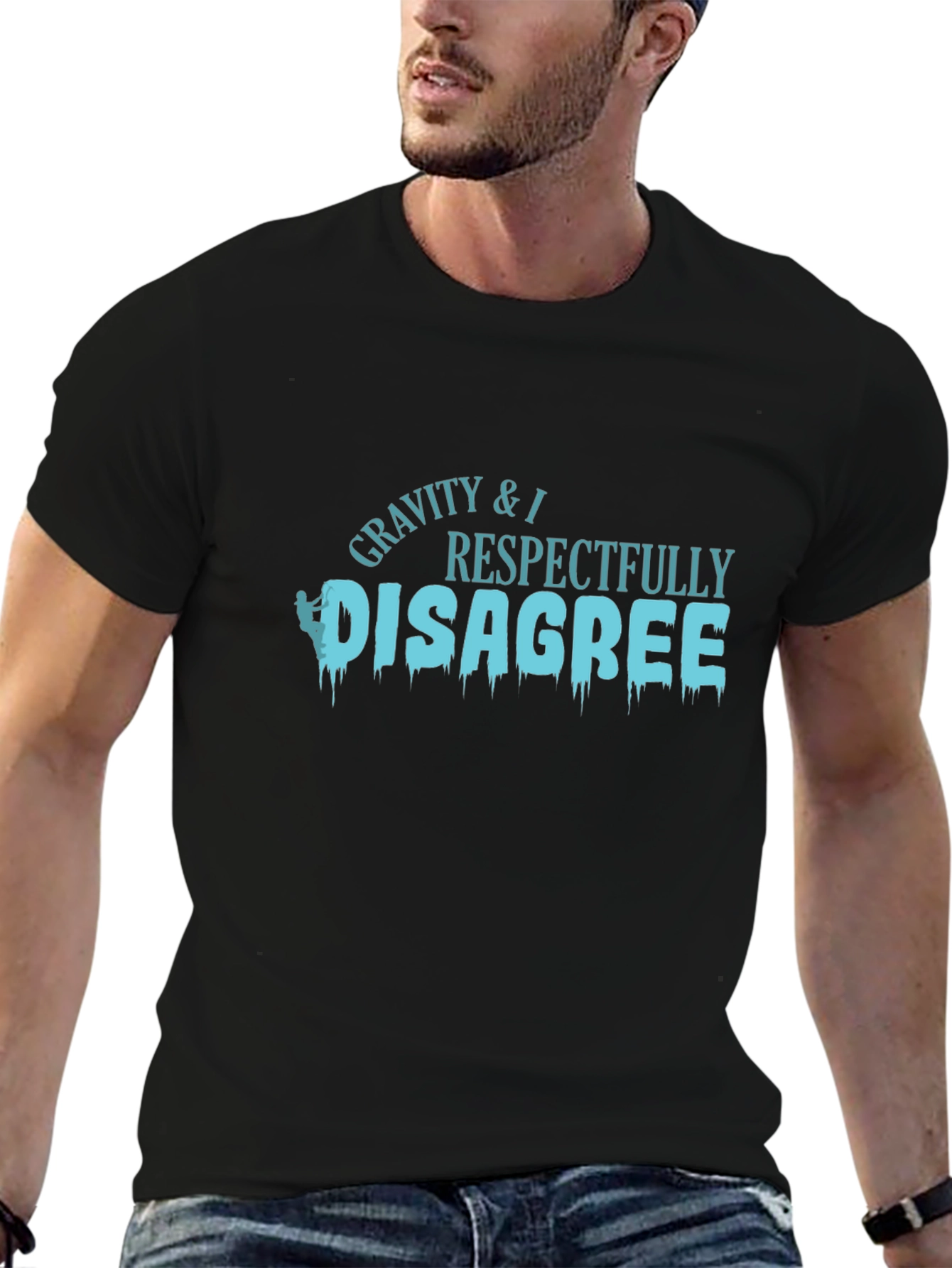 Gravity Disagree Black Graphic T-Shirt