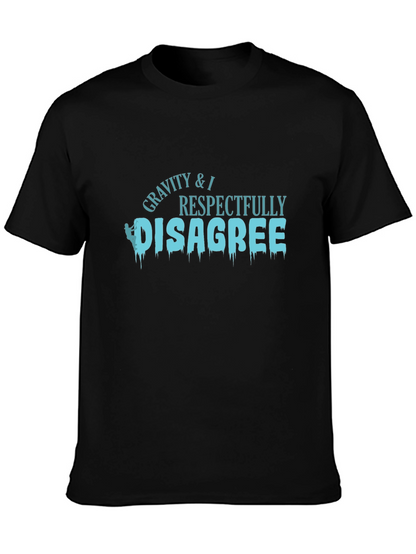 Gravity Disagree Black Graphic T-Shirt
