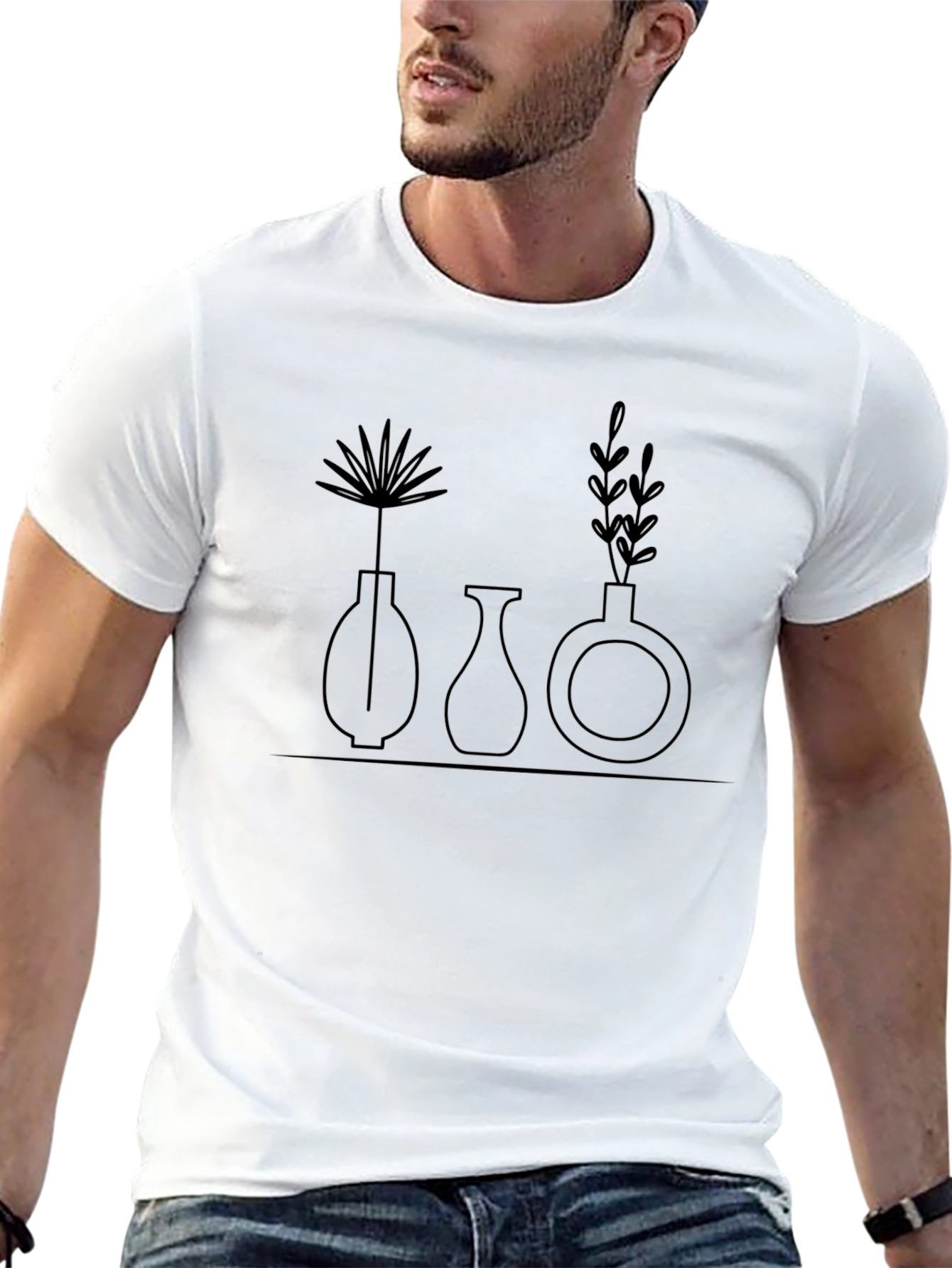 Minimalist Plant Vase Graphic Tee