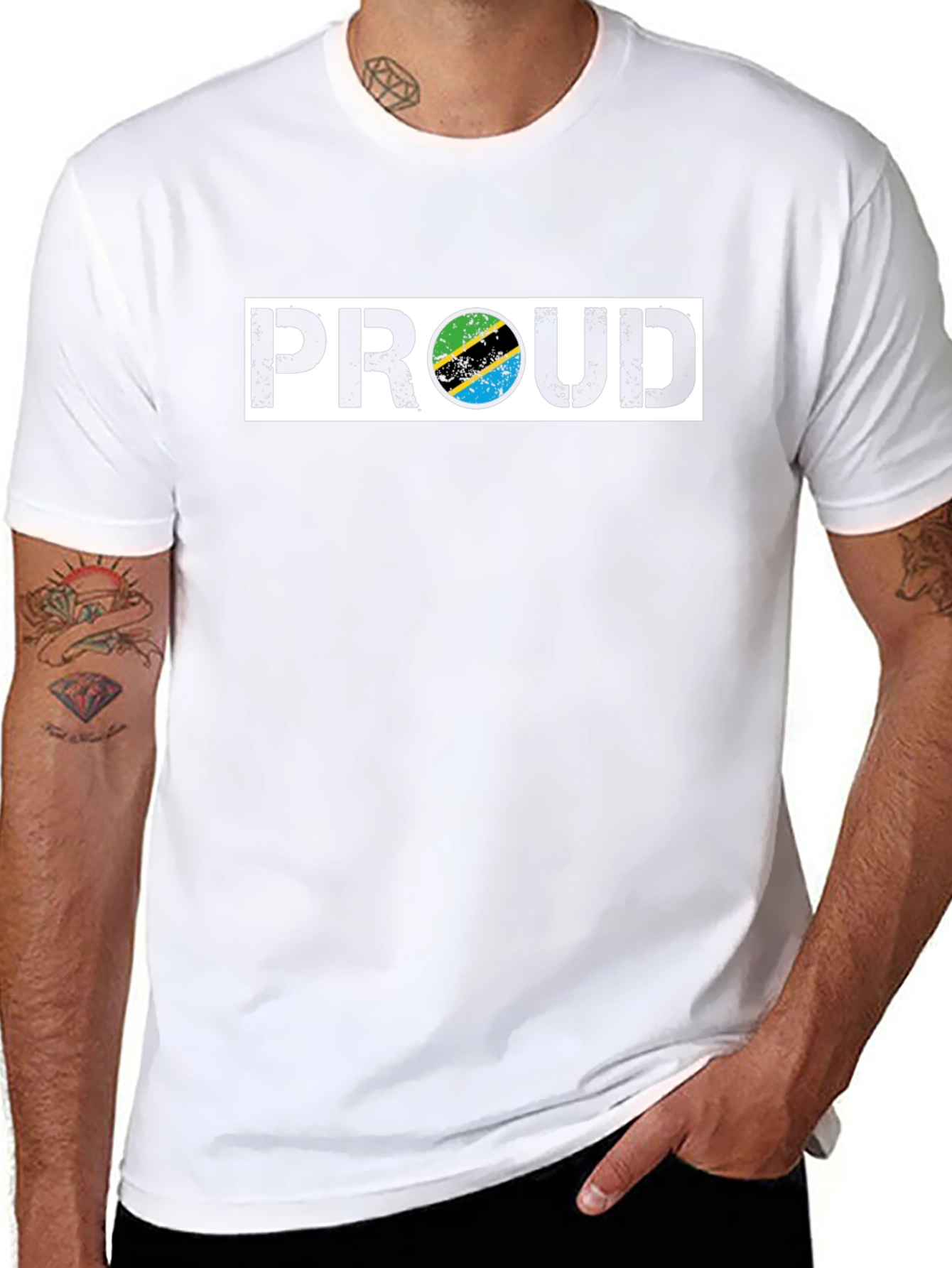 Proud Tanzania Flag Graphic Tee - Black T-Shirt