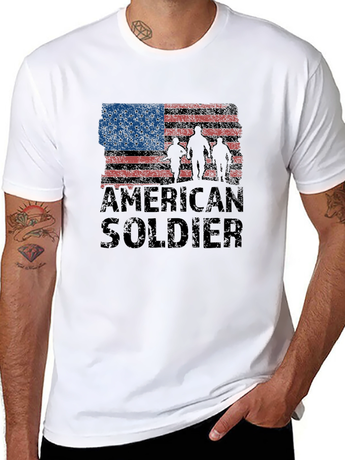American Soldier Flag Graphic T-Shirt